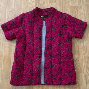 BOGO Floral Quilted Short Sleeve Blazer Jacket